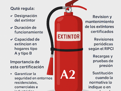 La Certificación UNE 23110-1:1996 asegura que un extintor ha sido probado y certificado para ofrecer un rendimiento óptimo.