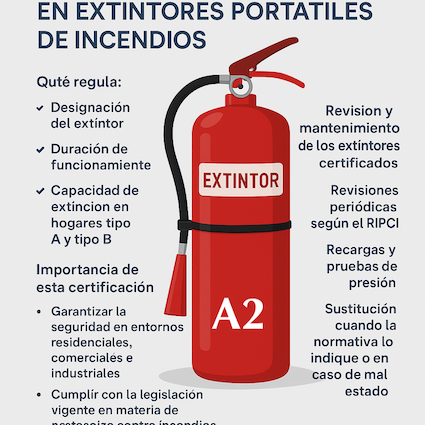 La Certificación UNE 23110-1:1996 asegura que un extintor ha sido probado y certificado para ofrecer un rendimiento óptimo.