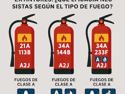 La capacidad de extinción es la eficacia mínima del extintor para apagar un tipo específico de fuego, medida en función de pruebas normalizadas.