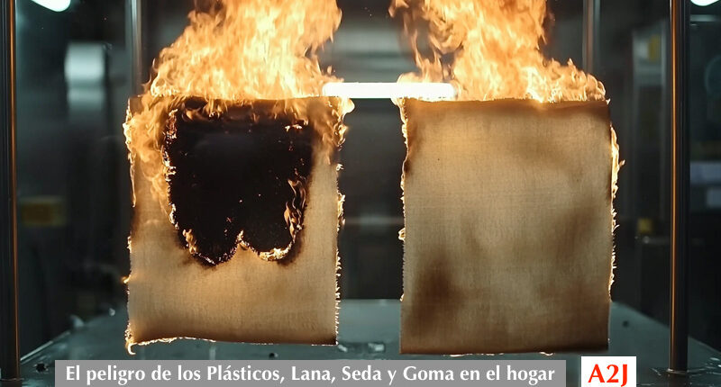 El peligro de los Plásticos, Lana, Seda y Goma en el hogar viene por la liberación de Ácido Cianhídrico (HCN) en caso de incendio.