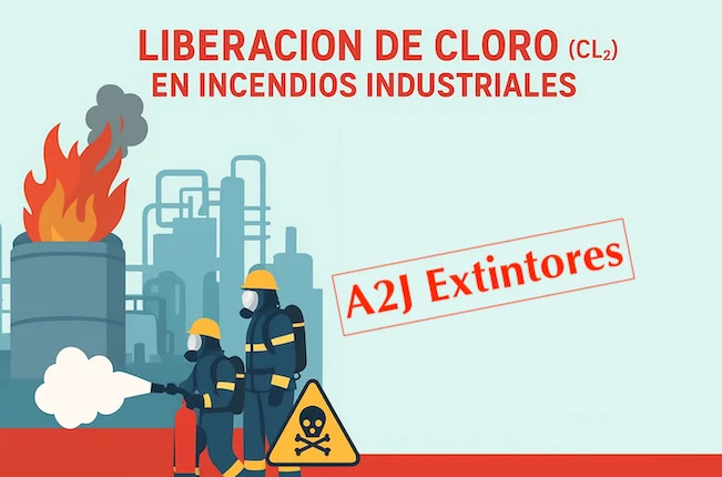 La Liberación de Cloro (Cl₂) en incendios industriales conlleva alta peligrosidad y daños graves a las personas y a las instalaciones.