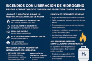 El H2 es complicado porque presenta características físico-químicas que complican su detección, control y extinción